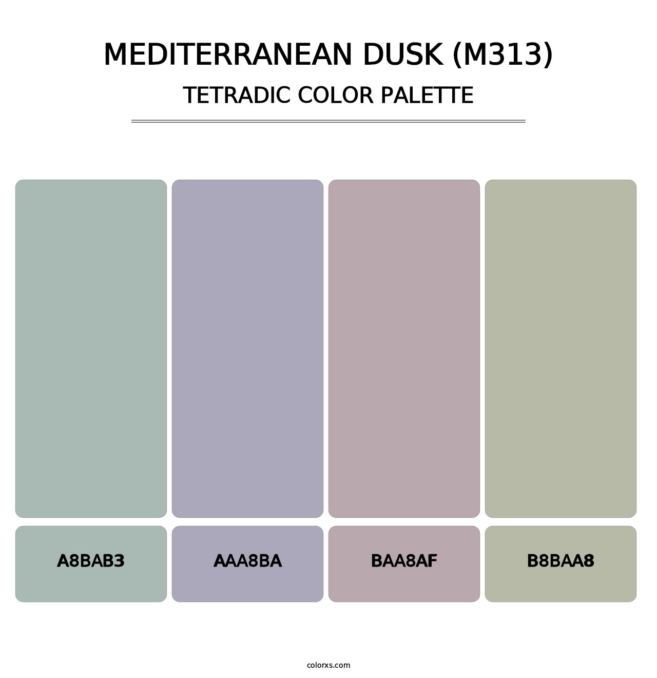 Mediterranean Dusk (M313) - Tetradic Color Palette