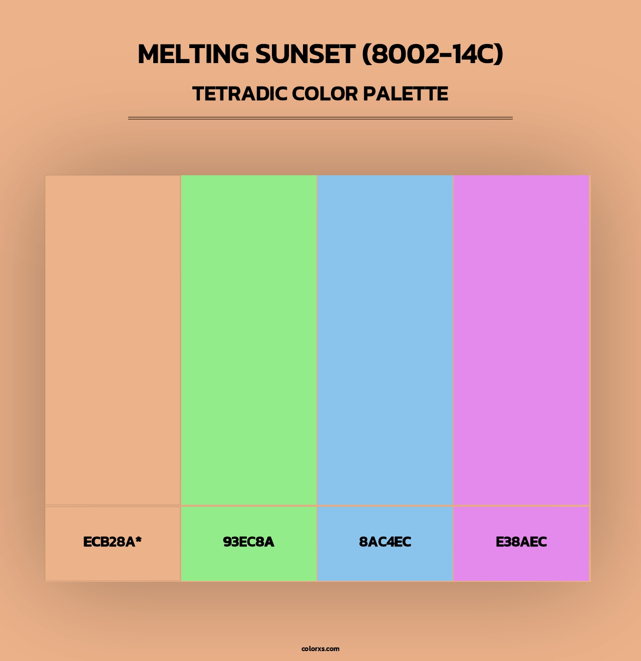 Melting Sunset (8002-14C) - Tetradic Color Palette