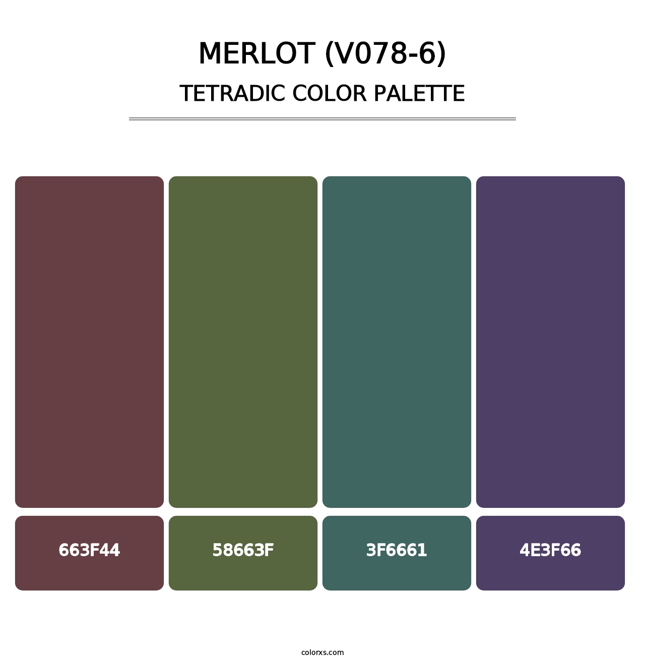Merlot (V078-6) - Tetradic Color Palette