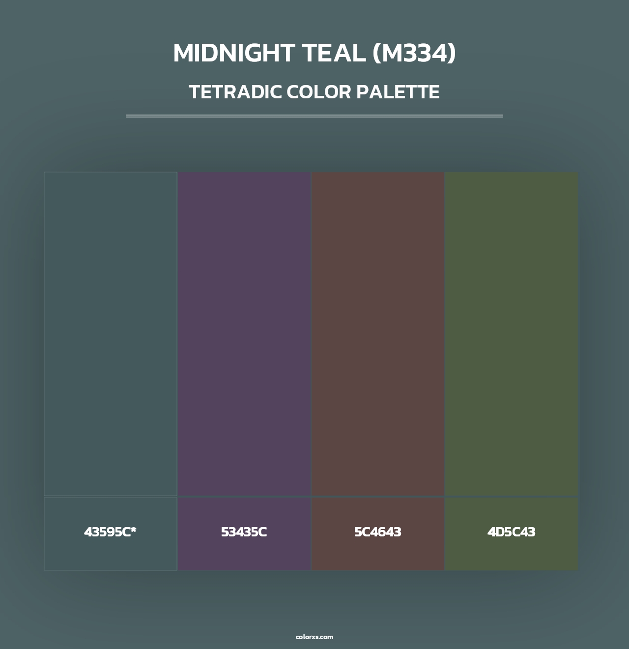 Midnight Teal (M334) - Tetradic Color Palette