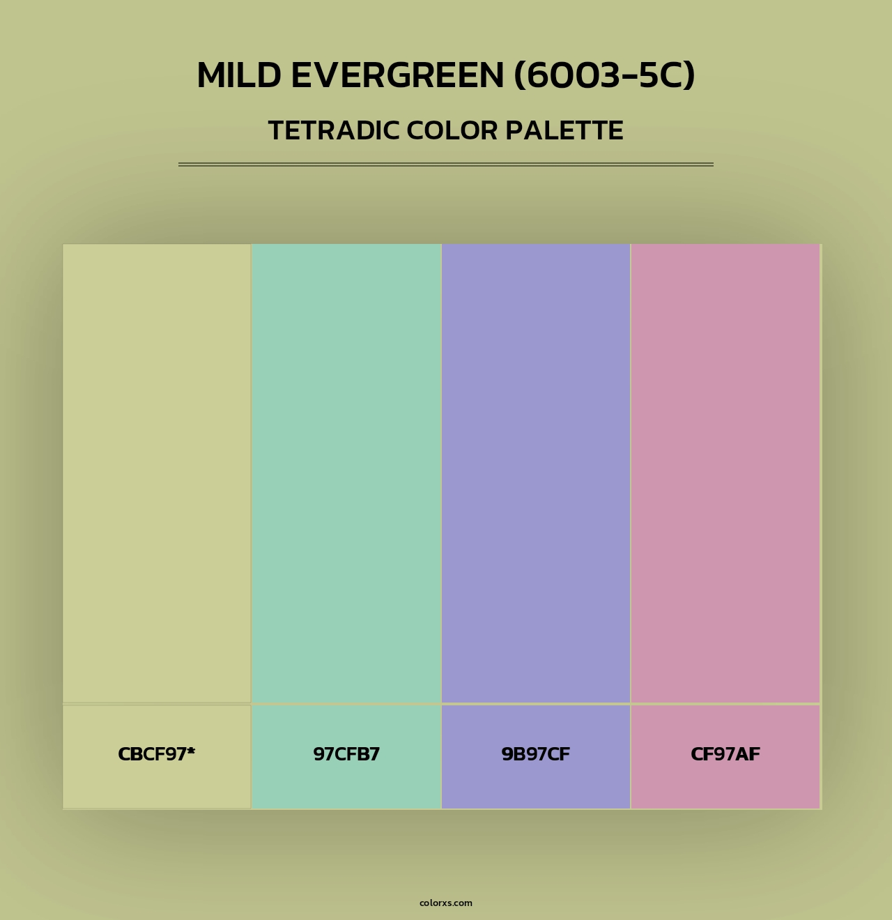 Mild Evergreen (6003-5C) - Tetradic Color Palette