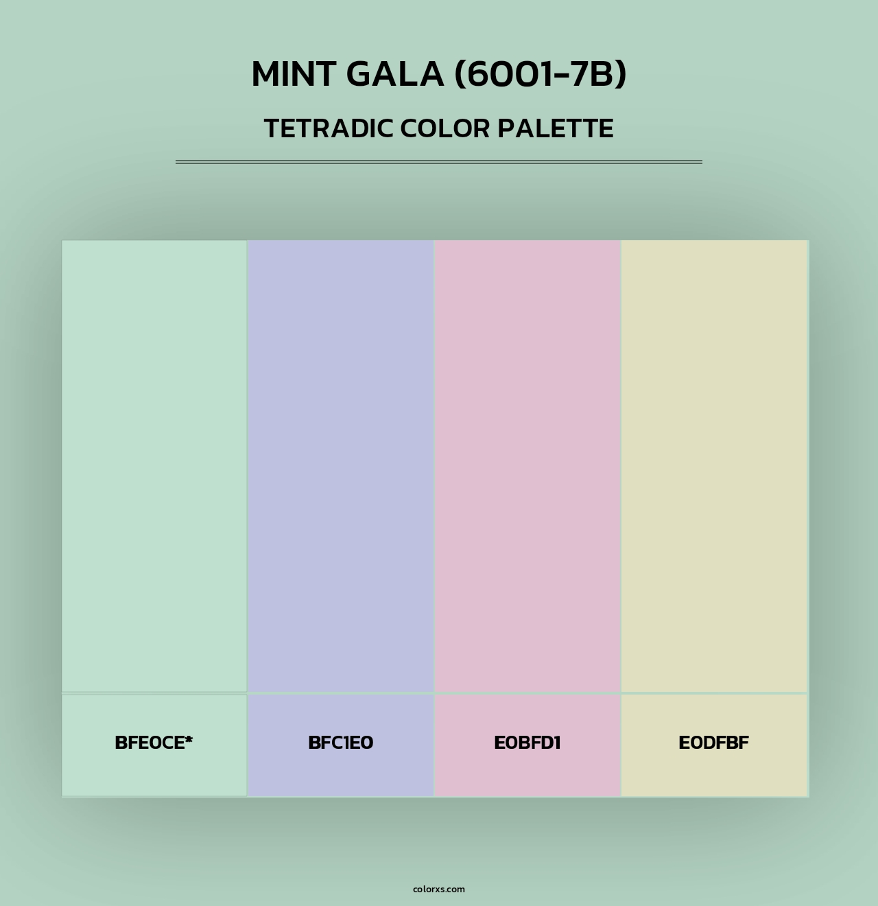 Mint Gala (6001-7B) - Tetradic Color Palette