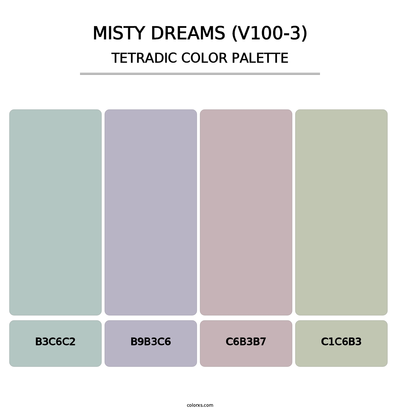 Misty Dreams (V100-3) - Tetradic Color Palette