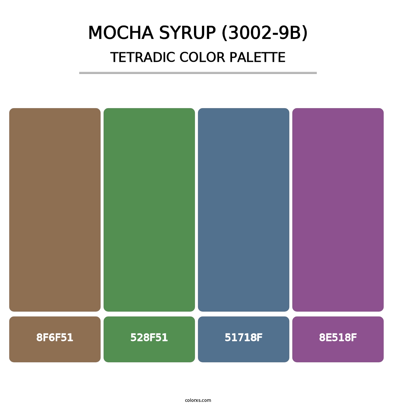 Mocha Syrup (3002-9B) - Tetradic Color Palette