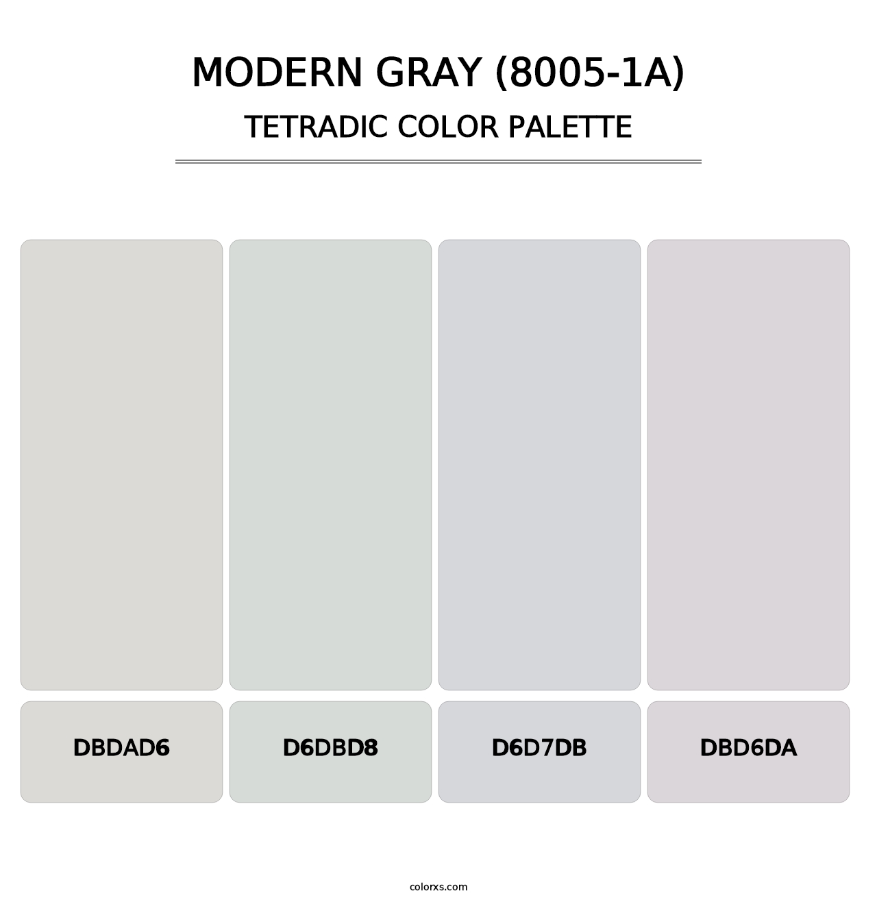 Modern Gray (8005-1A) - Tetradic Color Palette