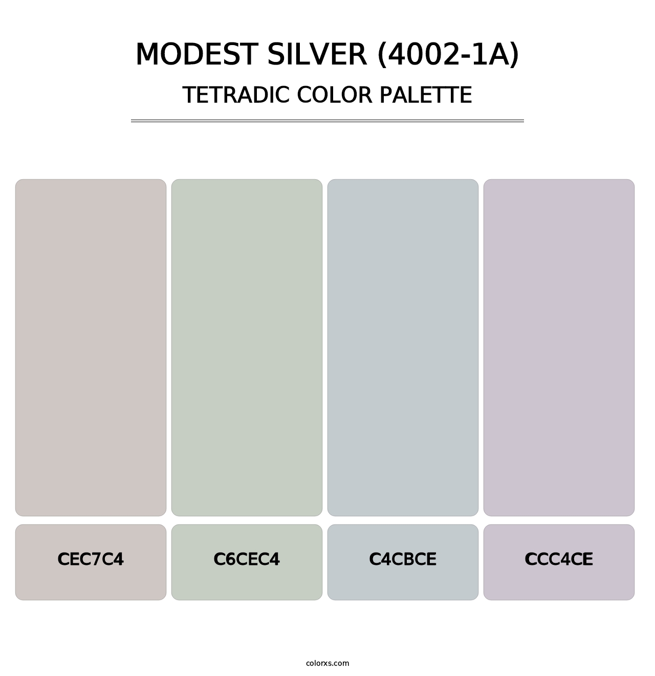 Modest Silver (4002-1A) - Tetradic Color Palette