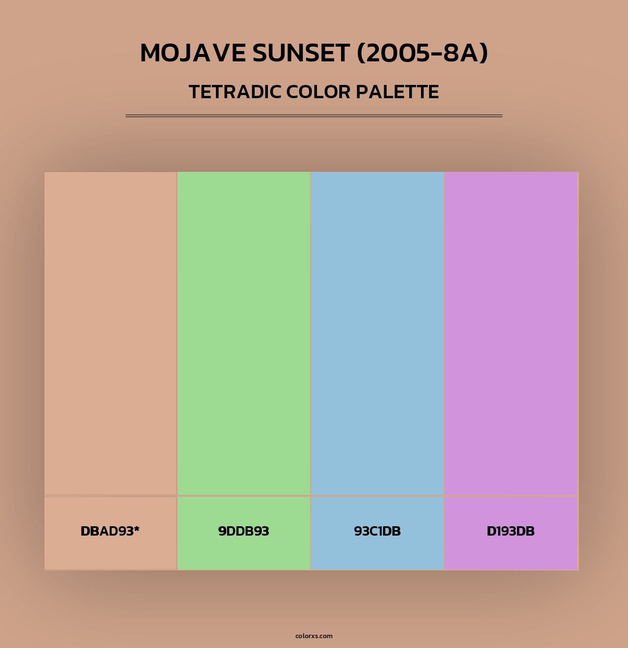 Mojave Sunset (2005-8A) - Tetradic Color Palette