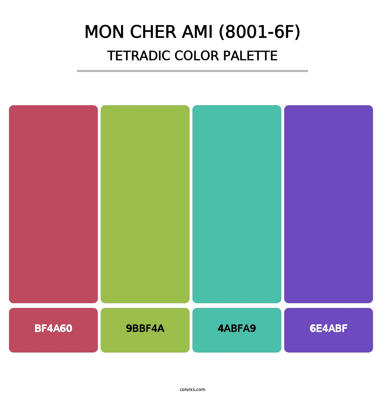 Mon Cher Ami (8001-6F) - Tetradic Color Palette