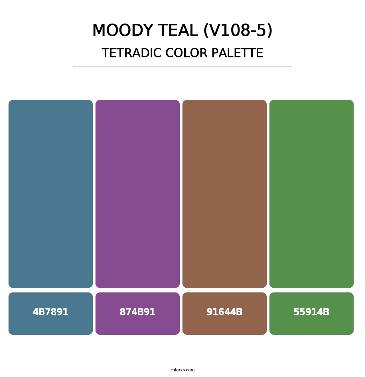 Moody Teal (V108-5) - Tetradic Color Palette