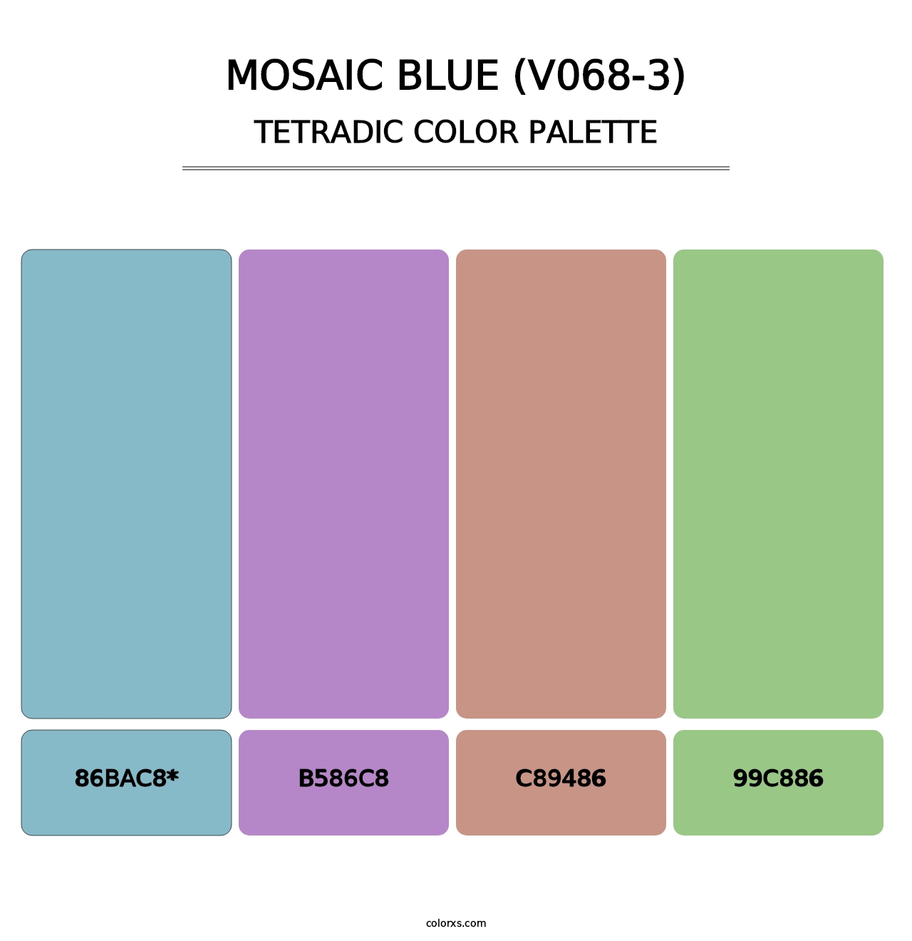 Mosaic Blue (V068-3) - Tetradic Color Palette