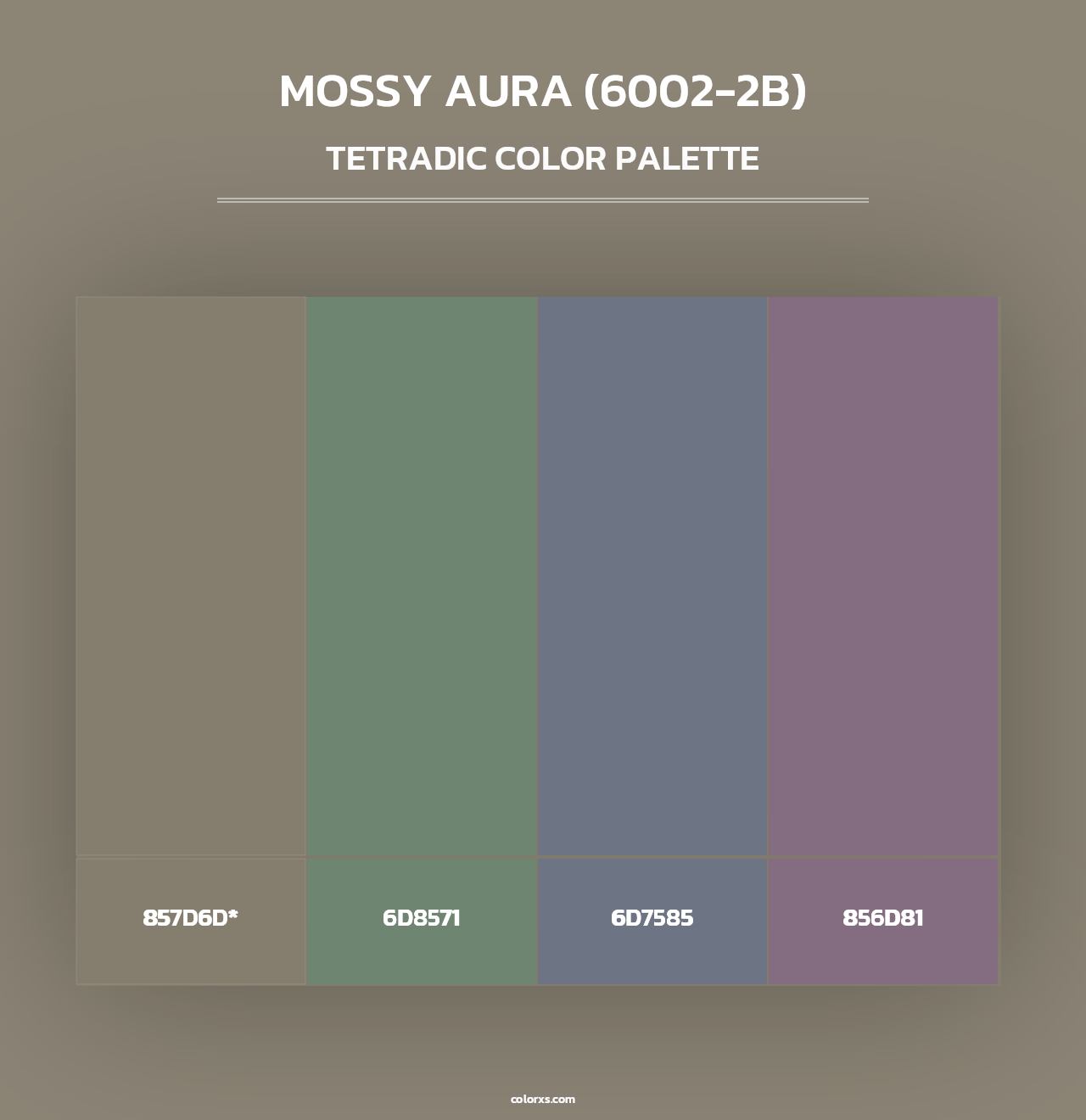 Mossy Aura (6002-2B) - Tetradic Color Palette