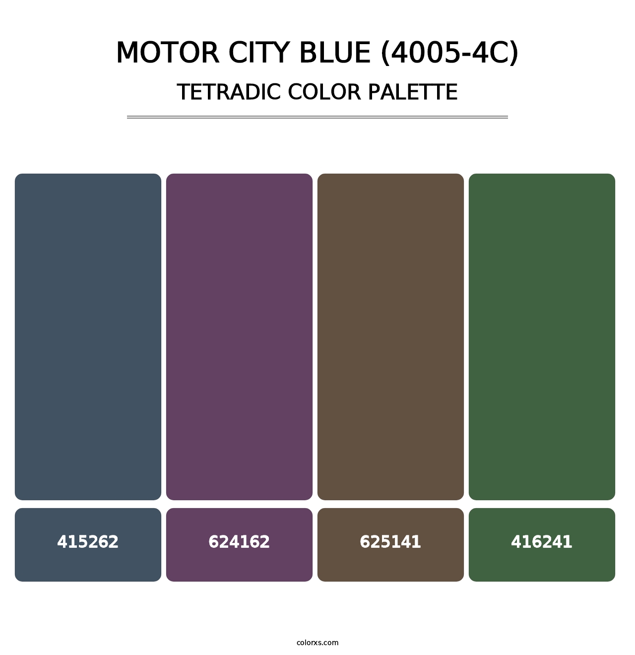 Motor City Blue (4005-4C) - Tetradic Color Palette