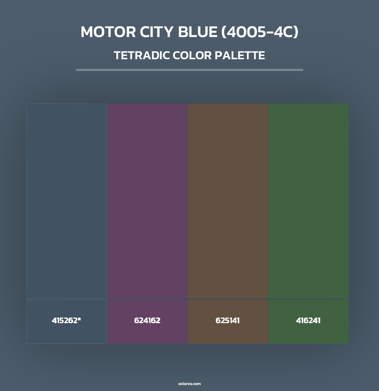 Motor City Blue (4005-4C) - Tetradic Color Palette