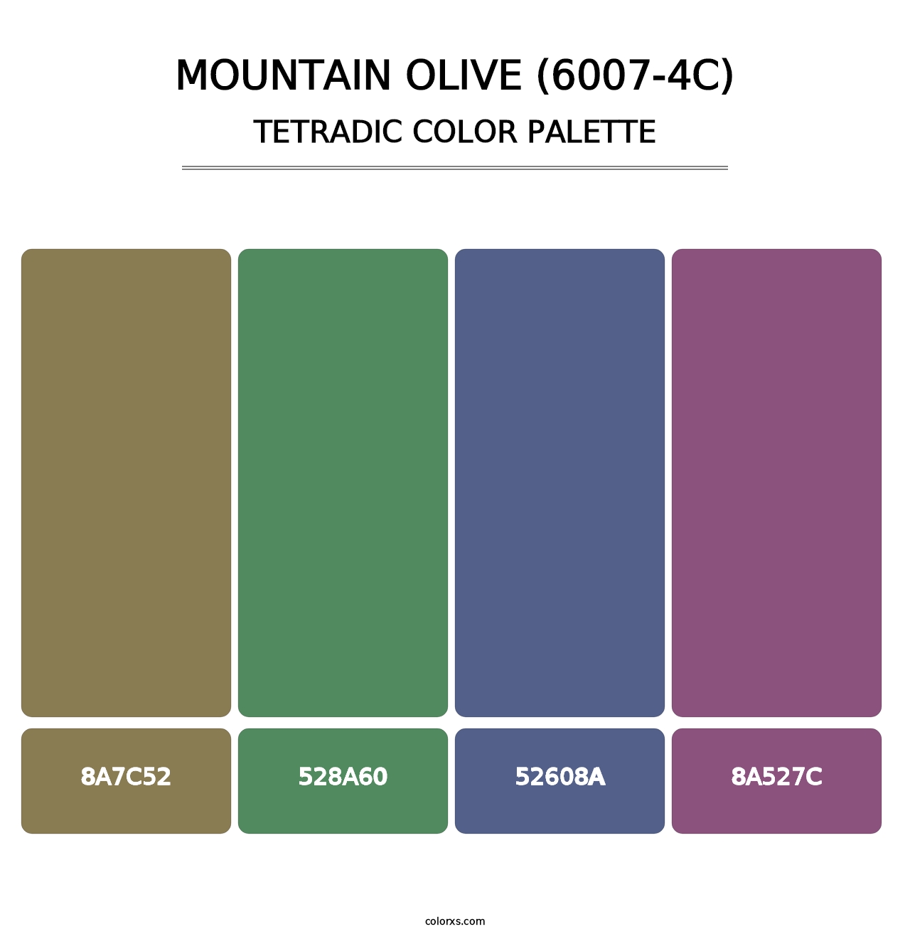 Mountain Olive (6007-4C) - Tetradic Color Palette