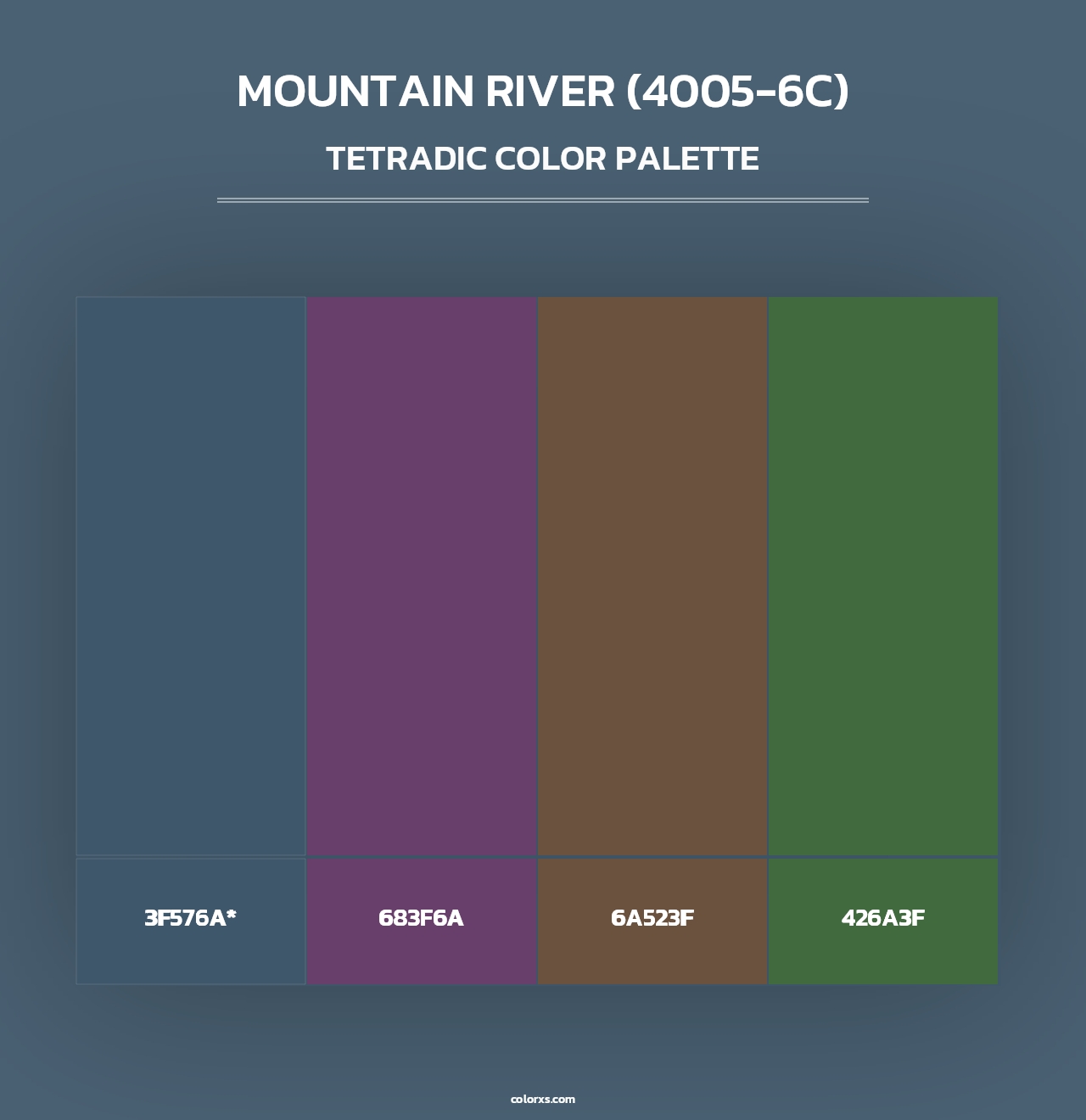 Mountain River (4005-6C) - Tetradic Color Palette