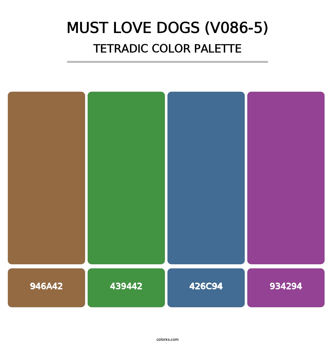 Must Love Dogs (V086-5) - Tetradic Color Palette