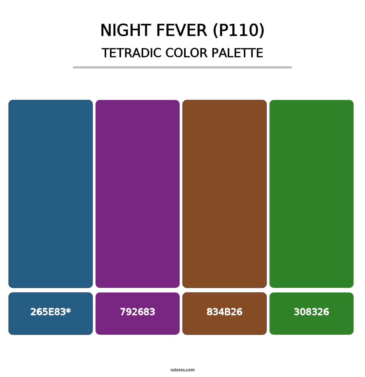 Night Fever (P110) - Tetradic Color Palette