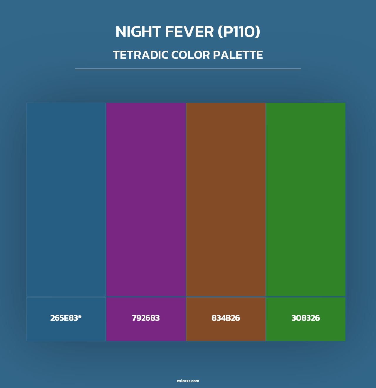 Night Fever (P110) - Tetradic Color Palette