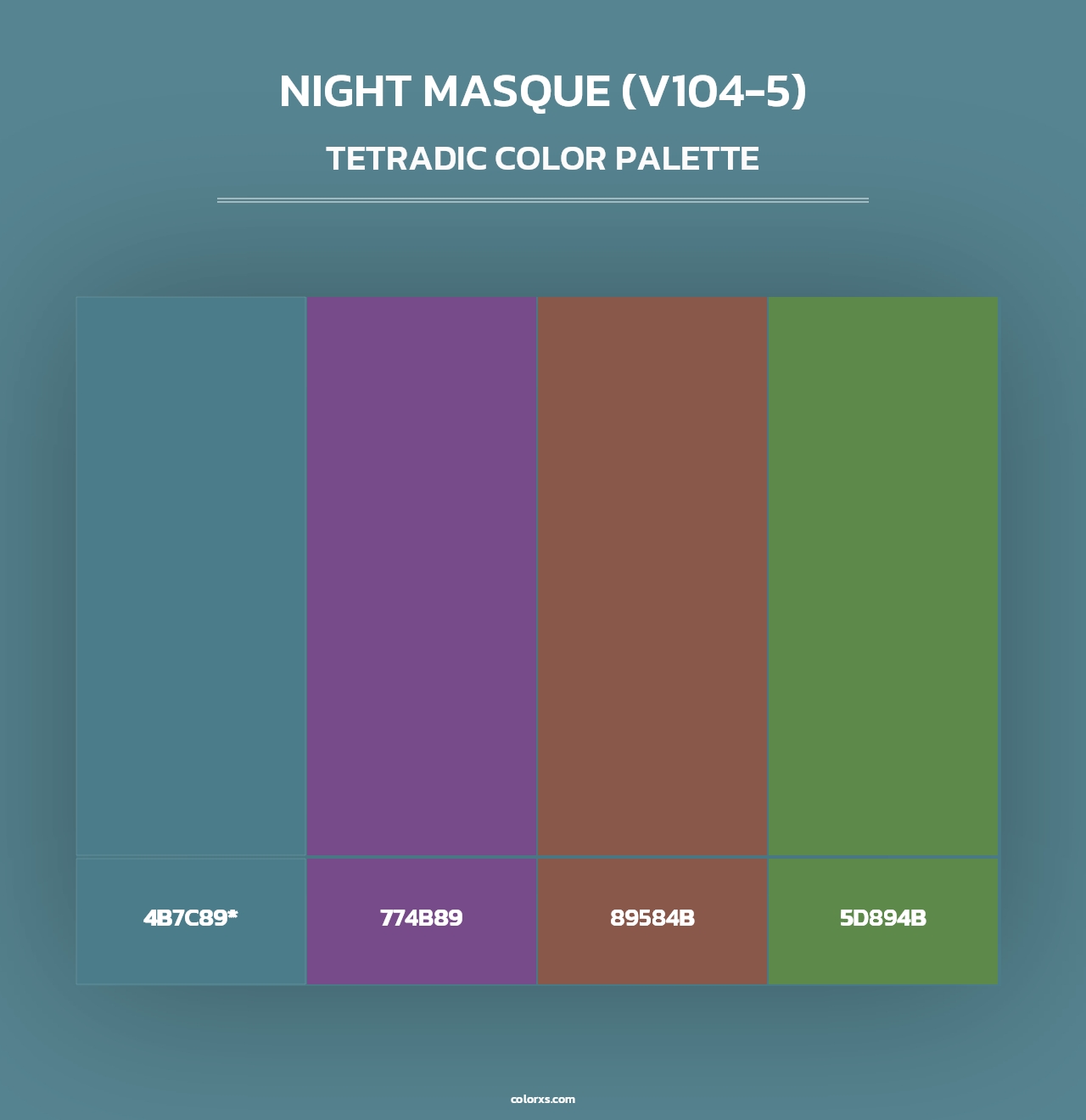 Night Masque (V104-5) - Tetradic Color Palette