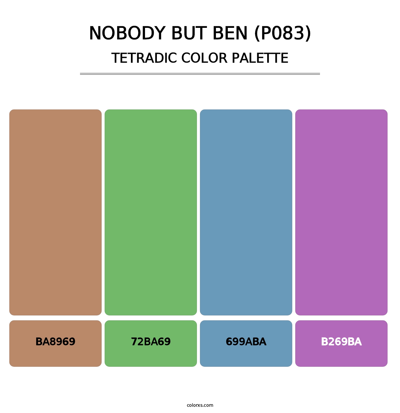Nobody But Ben (P083) - Tetradic Color Palette