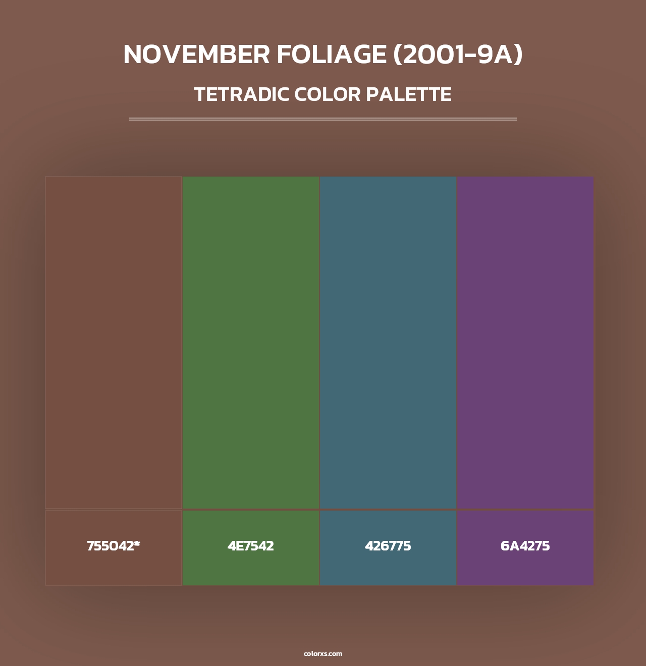 November Foliage (2001-9A) - Tetradic Color Palette