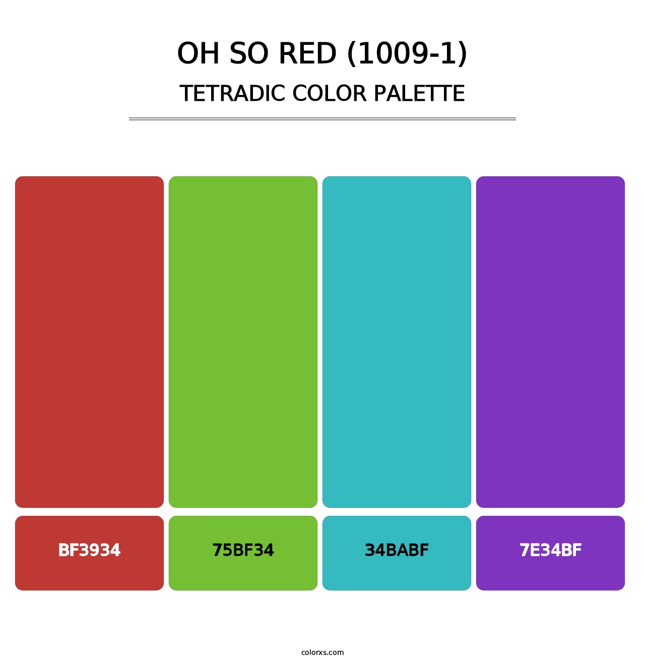 Oh So Red (1009-1) - Tetradic Color Palette