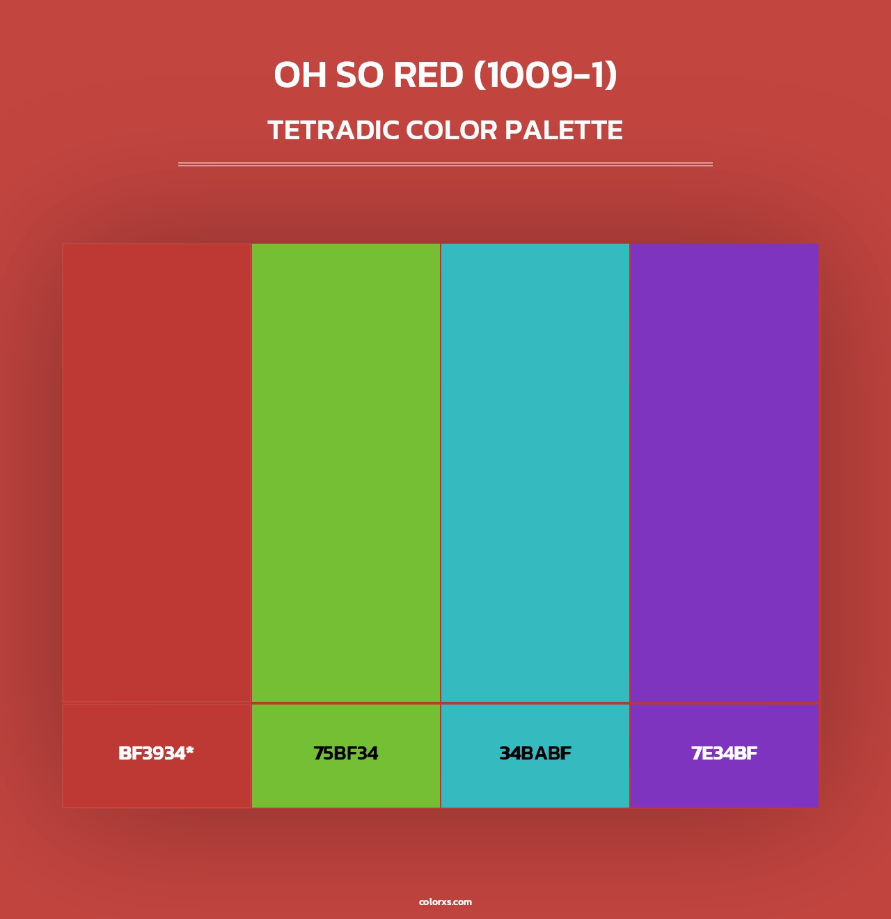 Oh So Red (1009-1) - Tetradic Color Palette