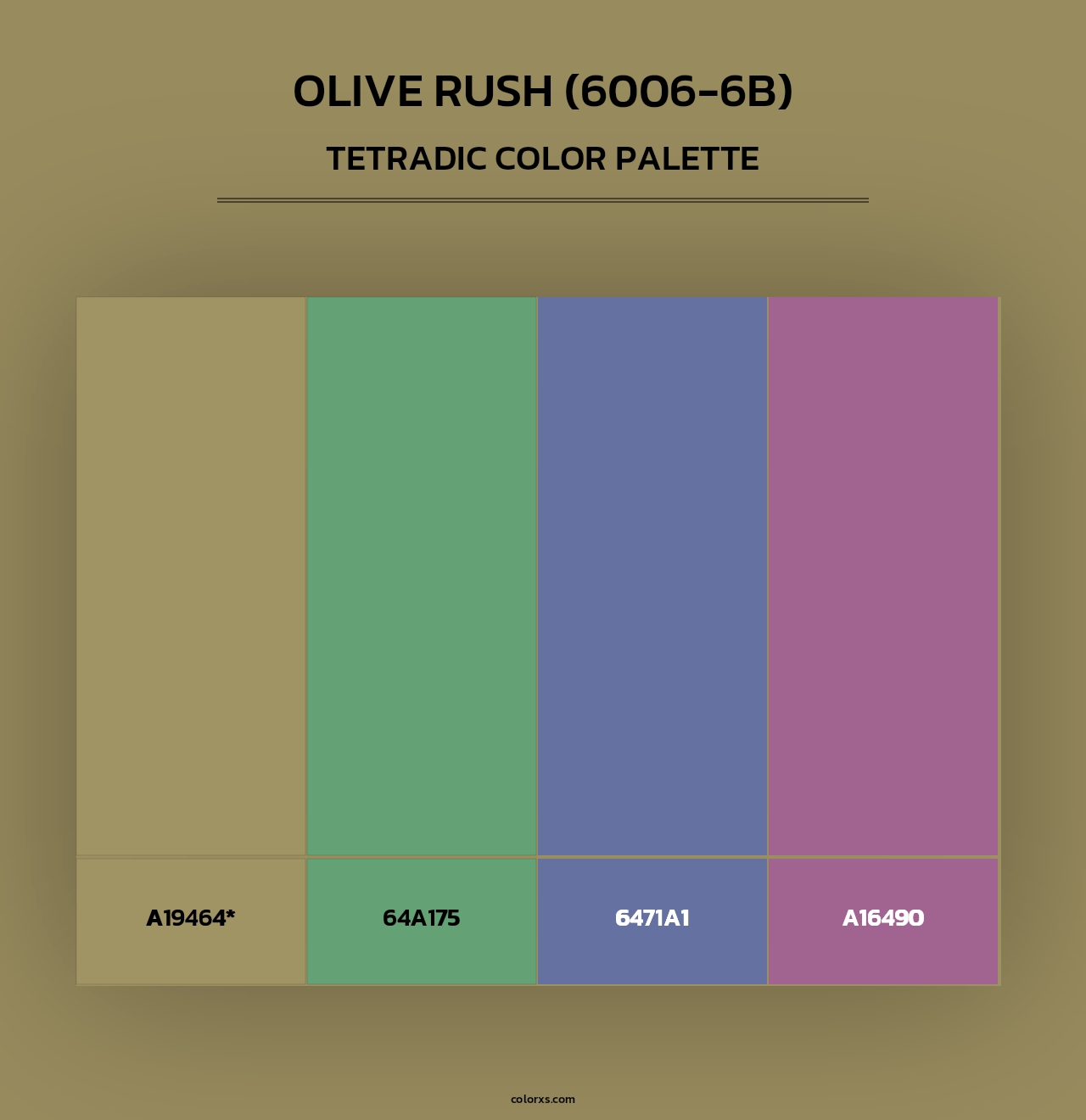 Olive Rush (6006-6B) - Tetradic Color Palette