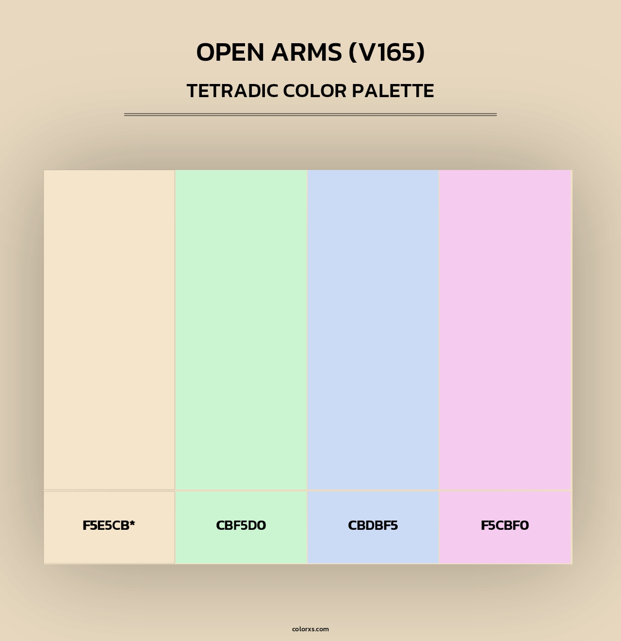 Open Arms (V165) - Tetradic Color Palette