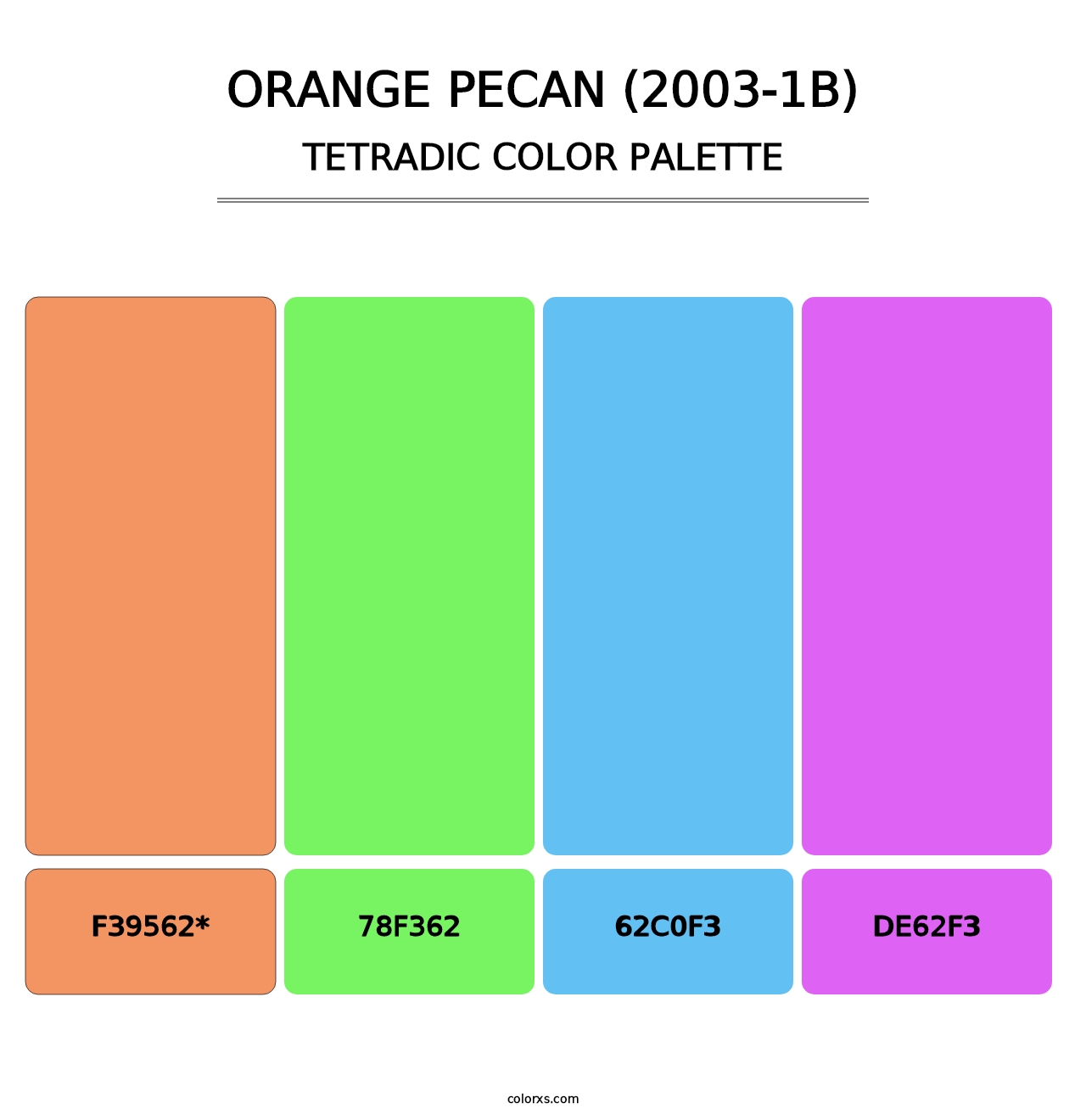 Orange Pecan (2003-1B) - Tetradic Color Palette