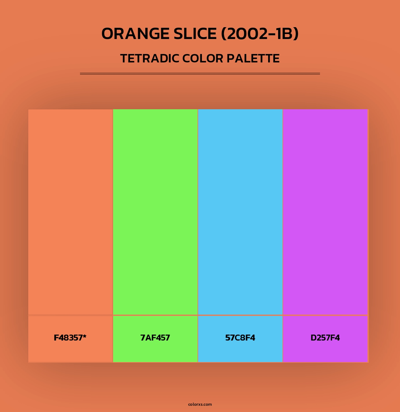 Orange Slice (2002-1B) - Tetradic Color Palette