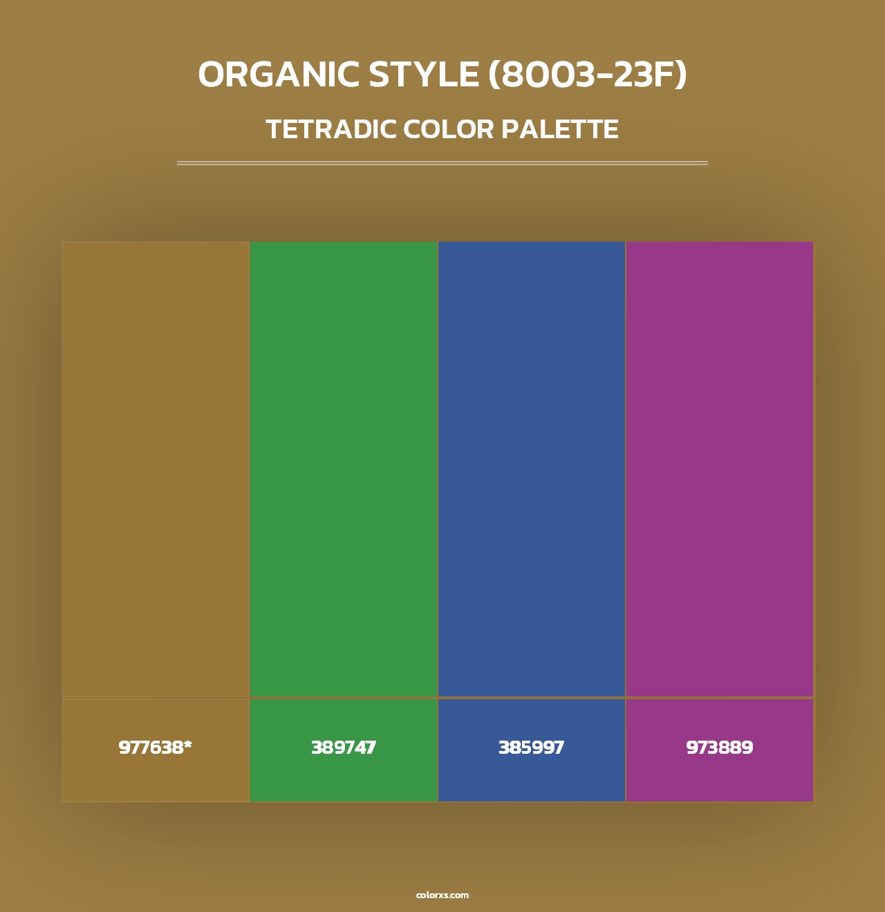 Organic Style (8003-23F) - Tetradic Color Palette