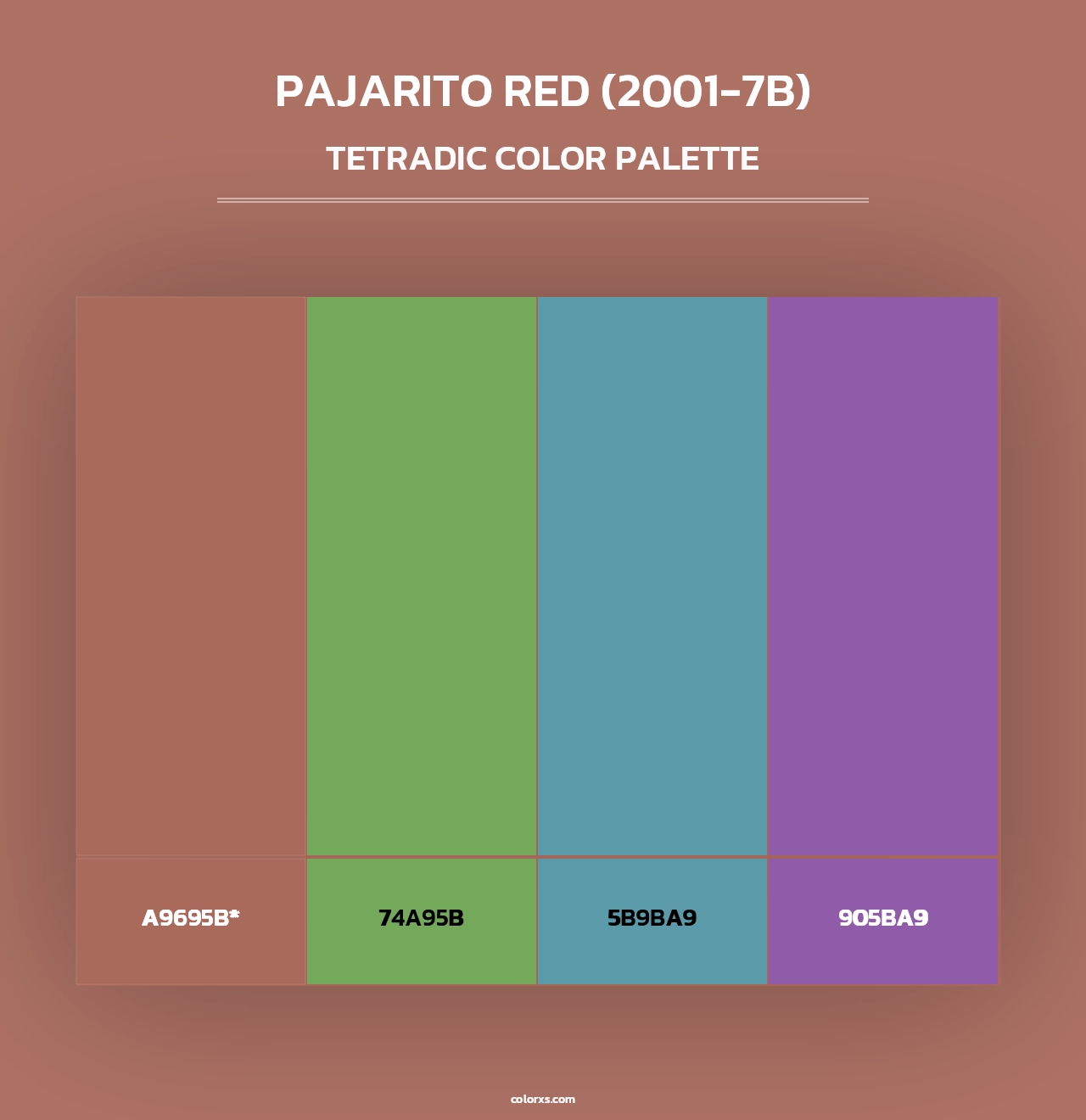 Pajarito Red (2001-7B) - Tetradic Color Palette