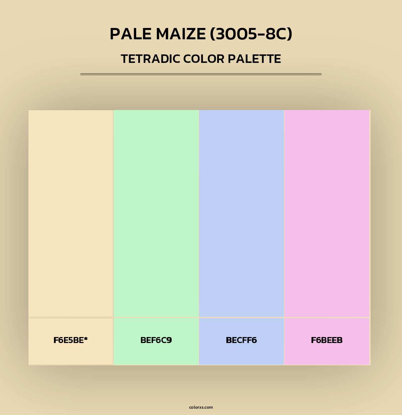 Pale Maize (3005-8C) - Tetradic Color Palette
