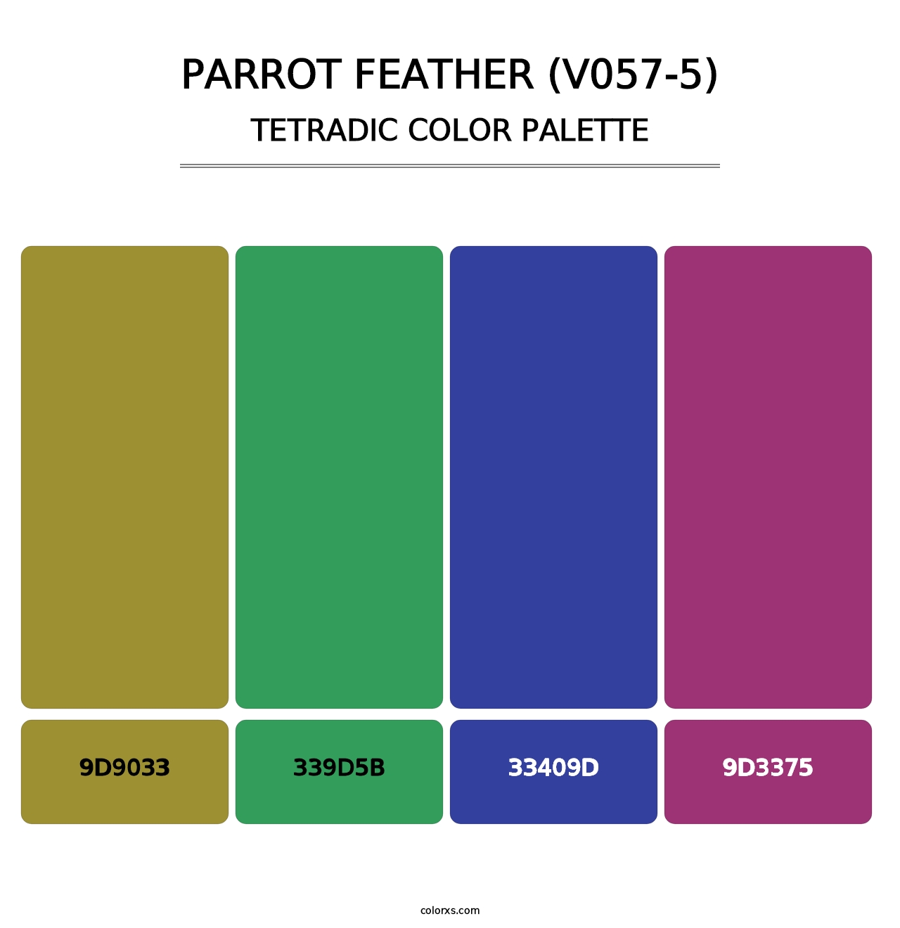 Parrot Feather (V057-5) - Tetradic Color Palette