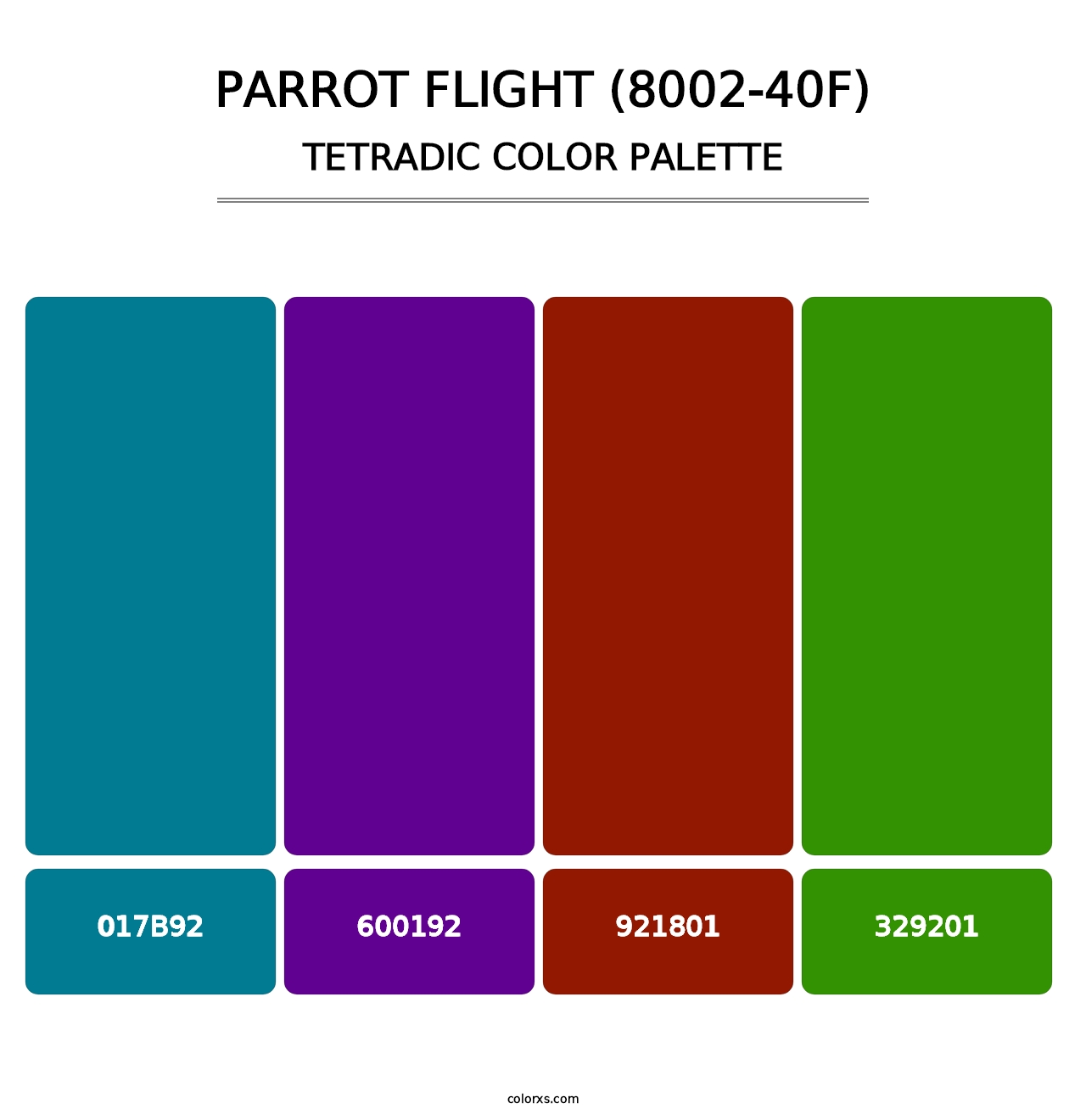 Parrot Flight (8002-40F) - Tetradic Color Palette