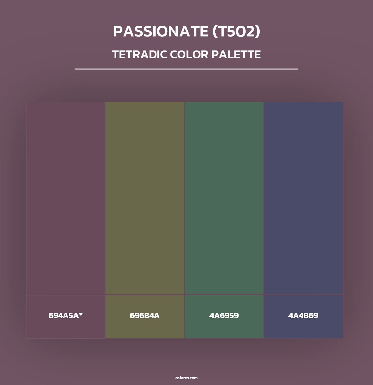 Passionate (T502) - Tetradic Color Palette