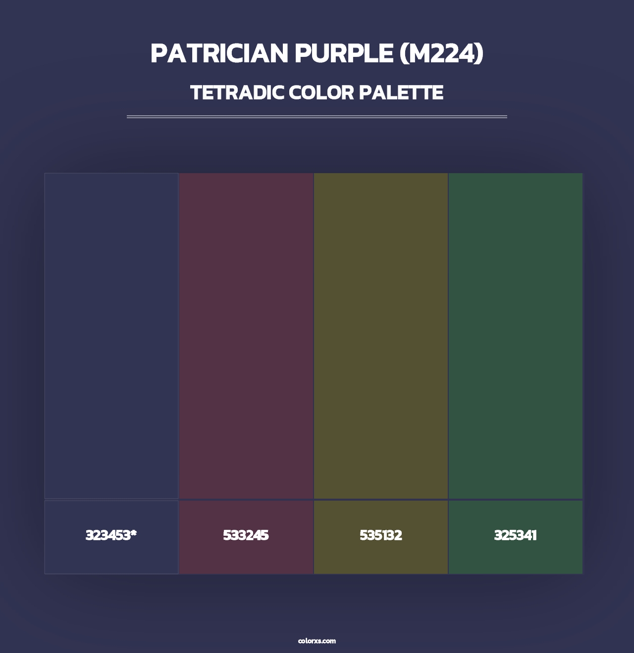 Patrician Purple (M224) - Tetradic Color Palette
