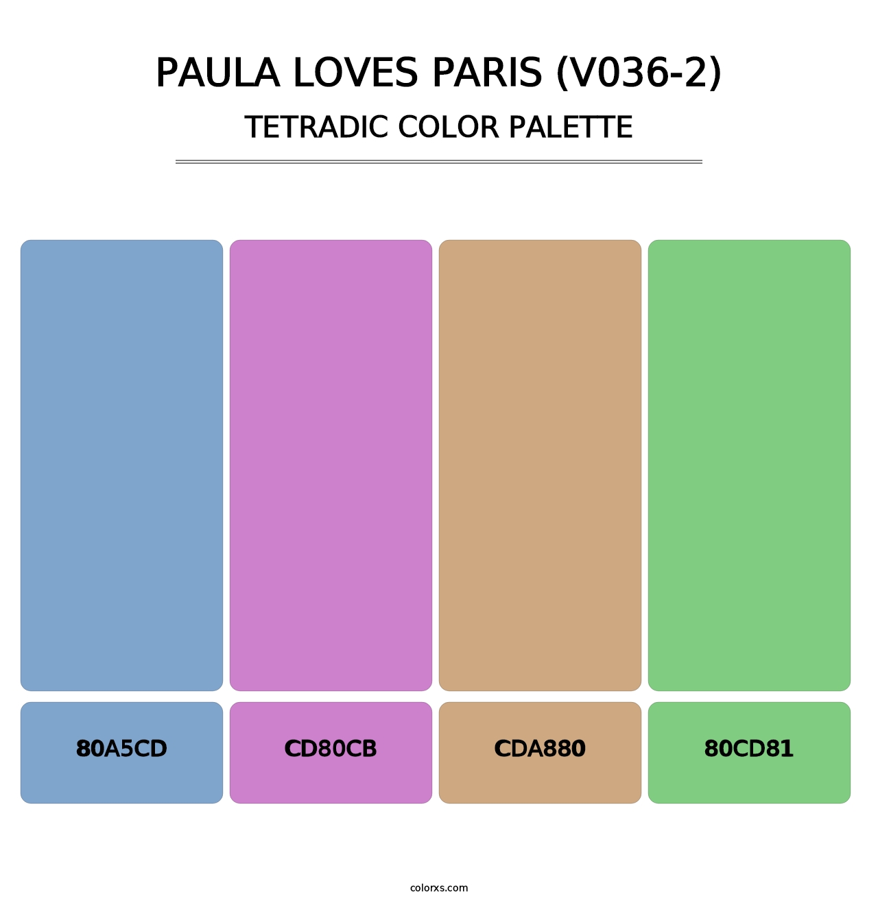 Paula Loves Paris (V036-2) - Tetradic Color Palette