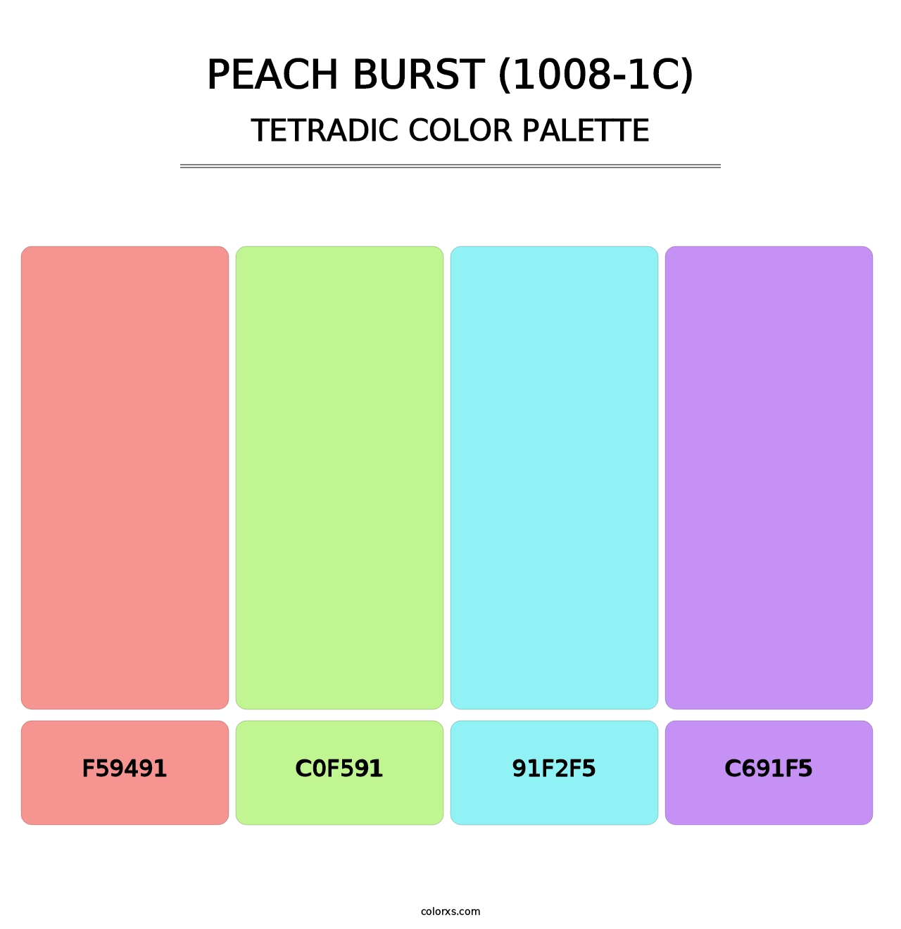 Peach Burst (1008-1C) - Tetradic Color Palette
