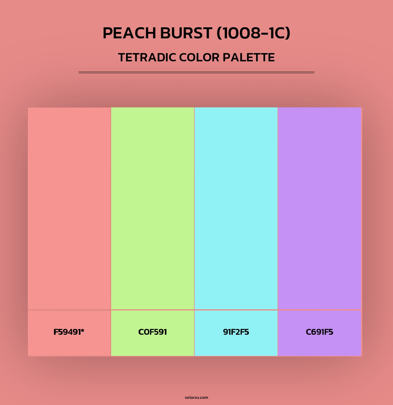 Peach Burst (1008-1C) - Tetradic Color Palette