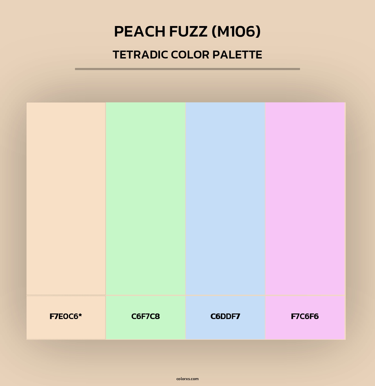 Peach Fuzz (M106) - Tetradic Color Palette