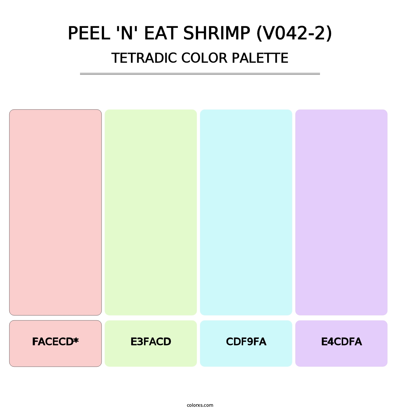 Peel 'n' Eat Shrimp (V042-2) - Tetradic Color Palette