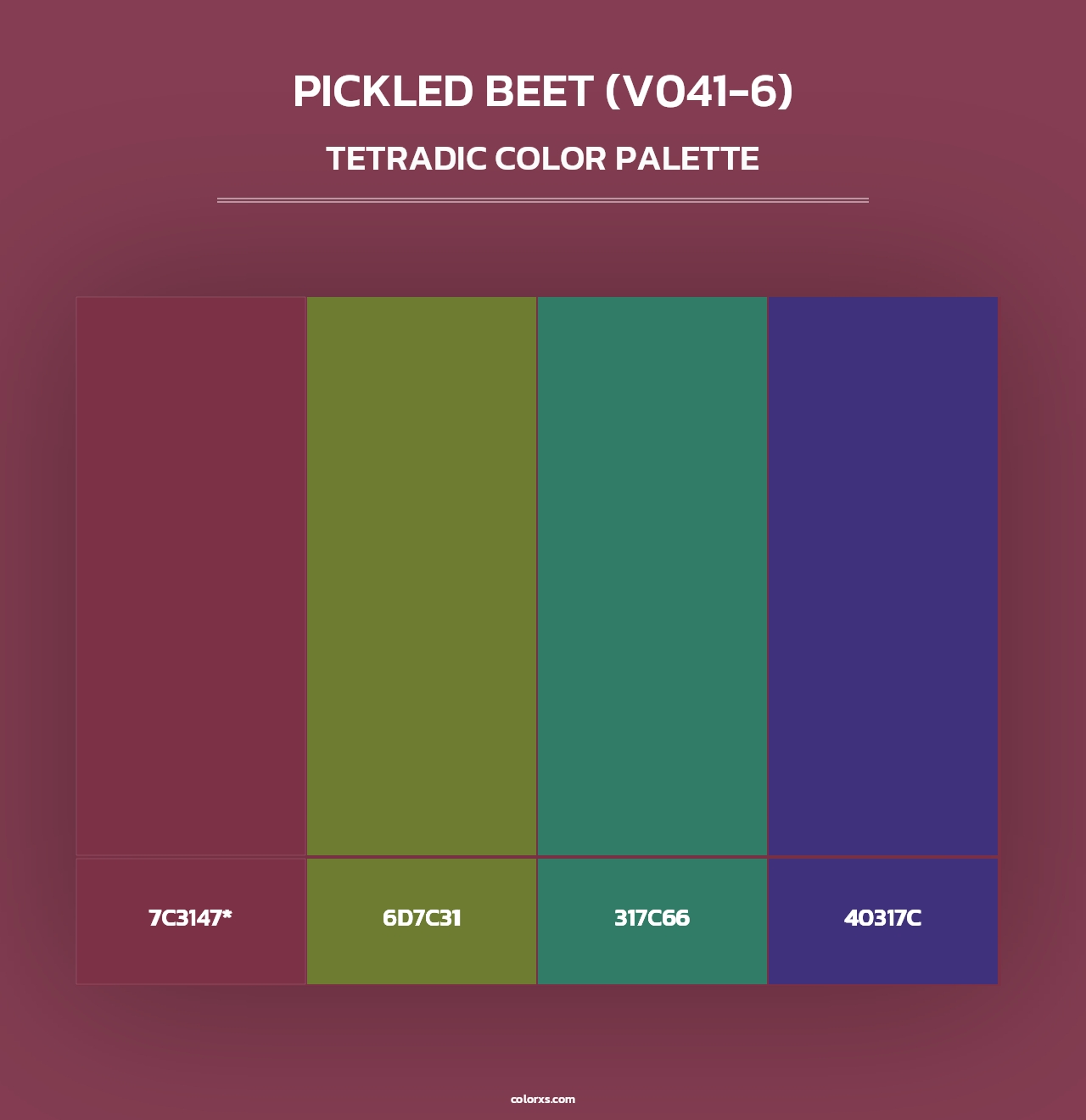 Pickled Beet (V041-6) - Tetradic Color Palette
