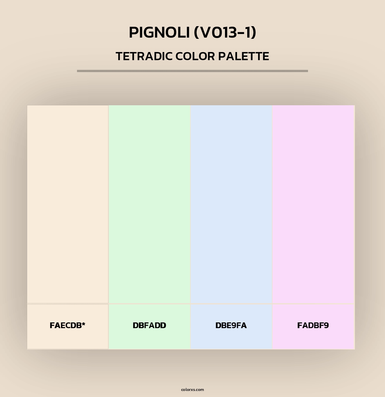 Pignoli (V013-1) - Tetradic Color Palette