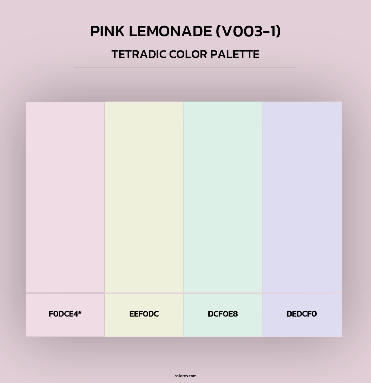 Pink Lemonade (V003-1) - Tetradic Color Palette
