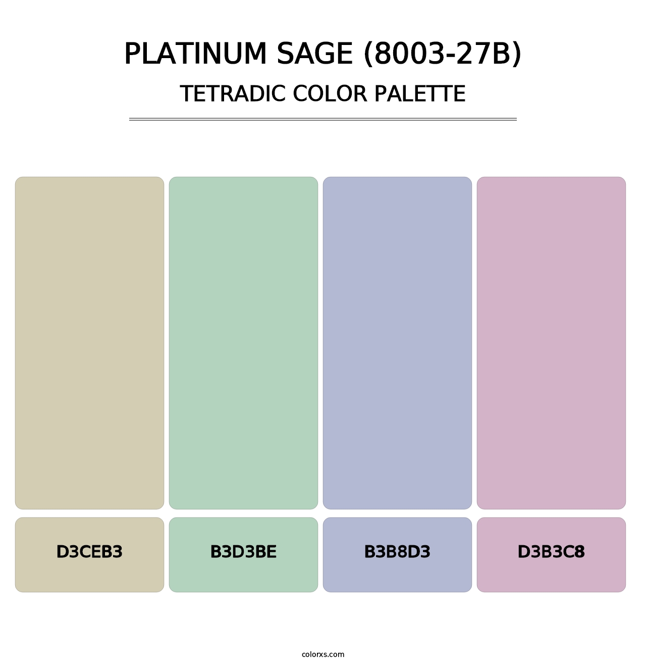 Platinum Sage (8003-27B) - Tetradic Color Palette