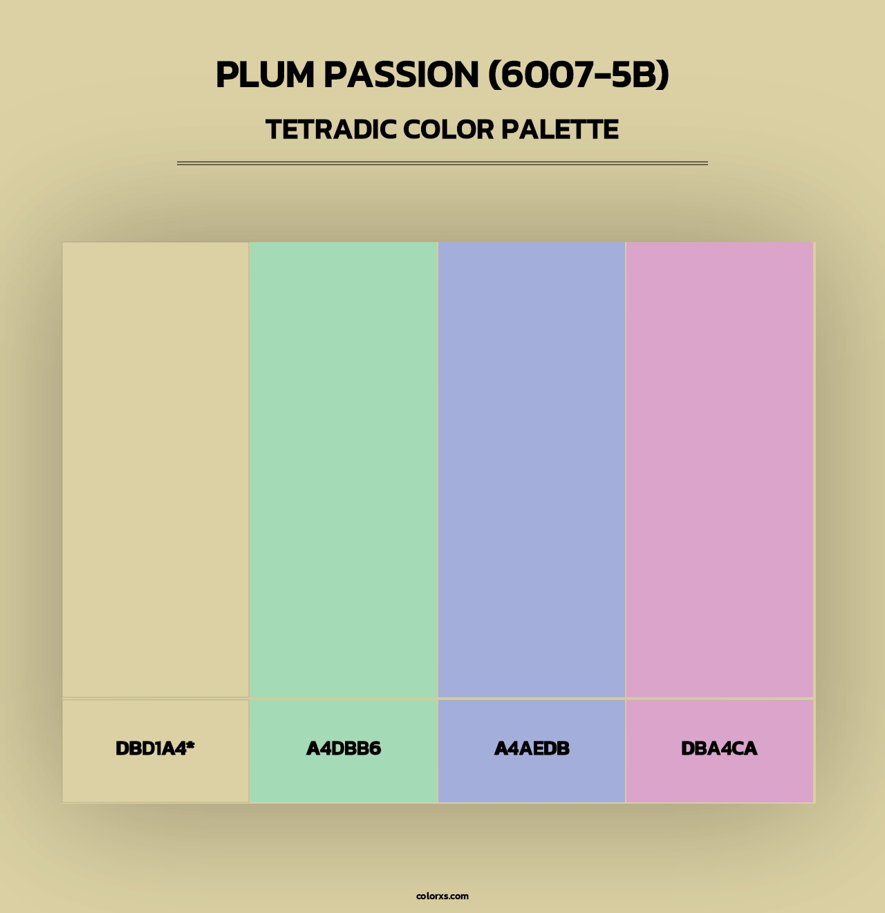 Plum Passion (6007-5B) - Tetradic Color Palette
