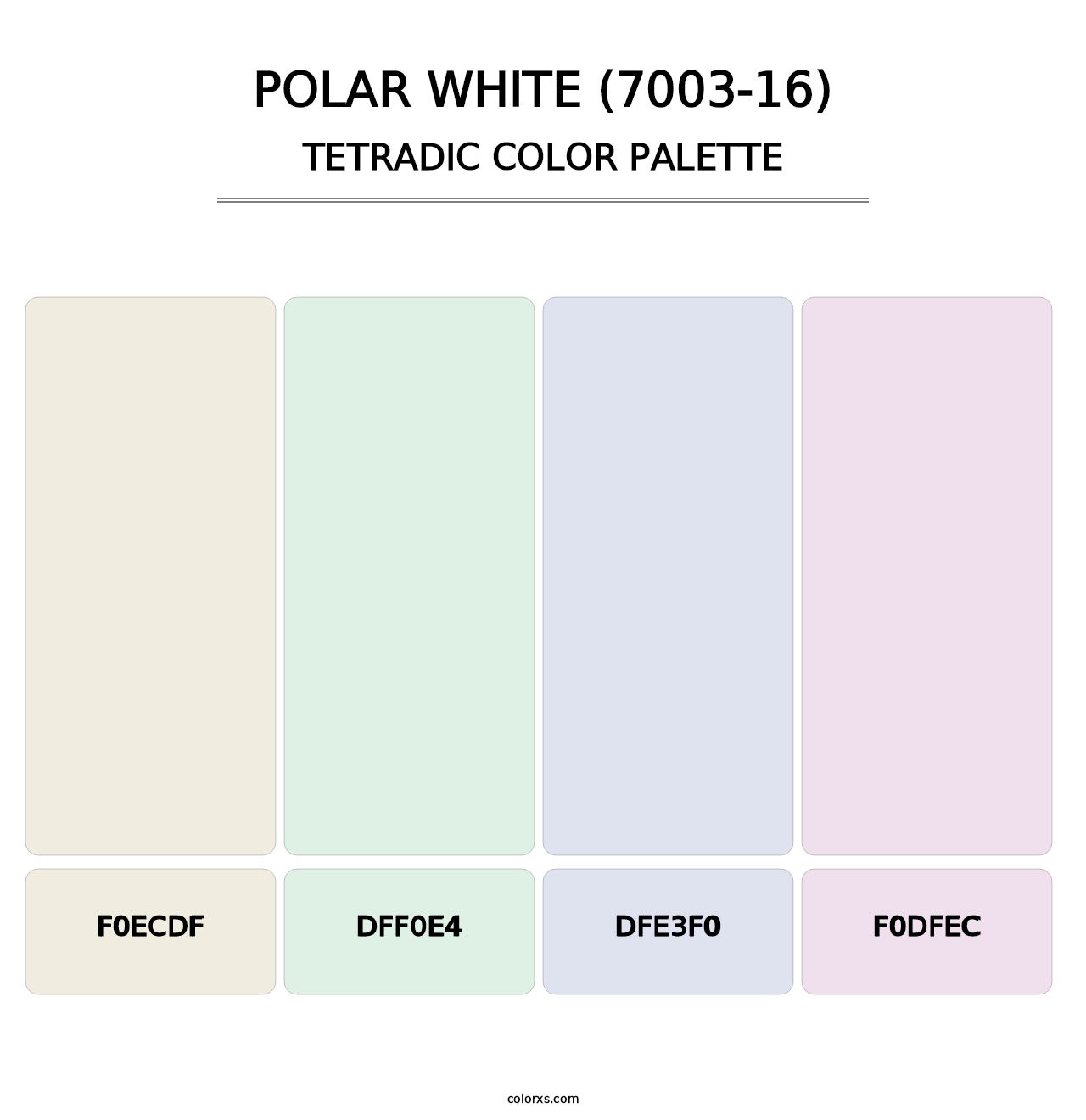 Polar White (7003-16) - Tetradic Color Palette