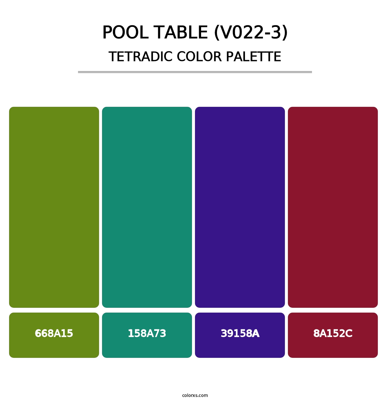 Pool Table (V022-3) - Tetradic Color Palette